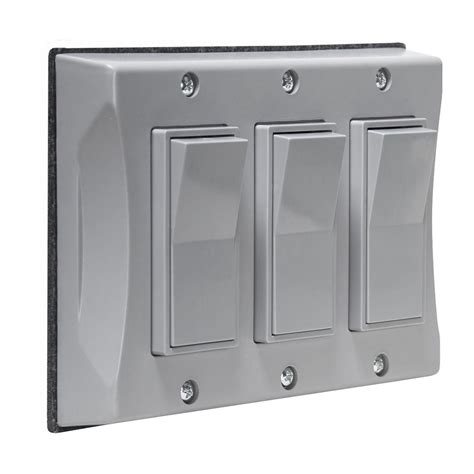 3-gang metal box cover|3 gang weatherproof outlet cover.